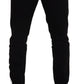 Elegant Black Cotton Blend Denim Pants