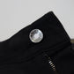 Elegant Black Cotton Blend Denim Pants