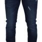 Chic Blue Washed Denim Pants
