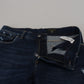 Chic Blue Washed Denim Pants