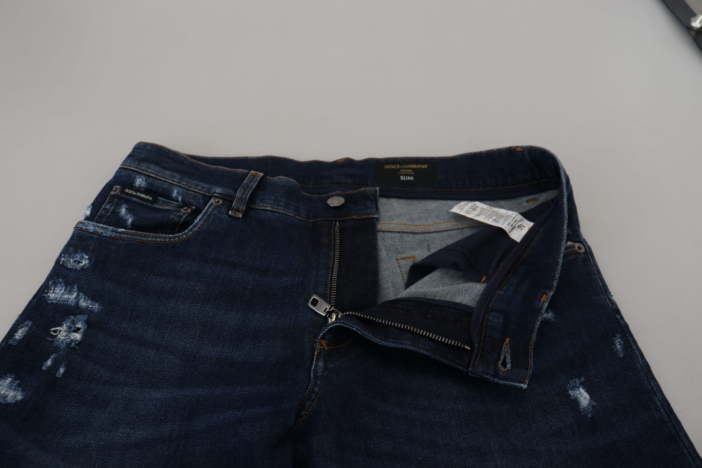 Chic Blue Washed Denim Pants