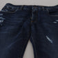 Chic Blue Washed Denim Pants