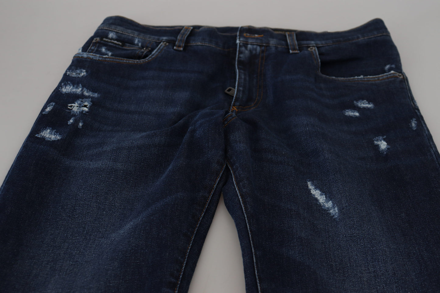 Chic Blue Washed Denim Pants