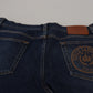 Chic Blue Washed Denim Pants