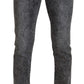 Elegant Gray Washed Denim Pants