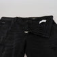 Chic Black Washed Denim Pants