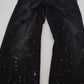 Chic Black Washed Denim Pants