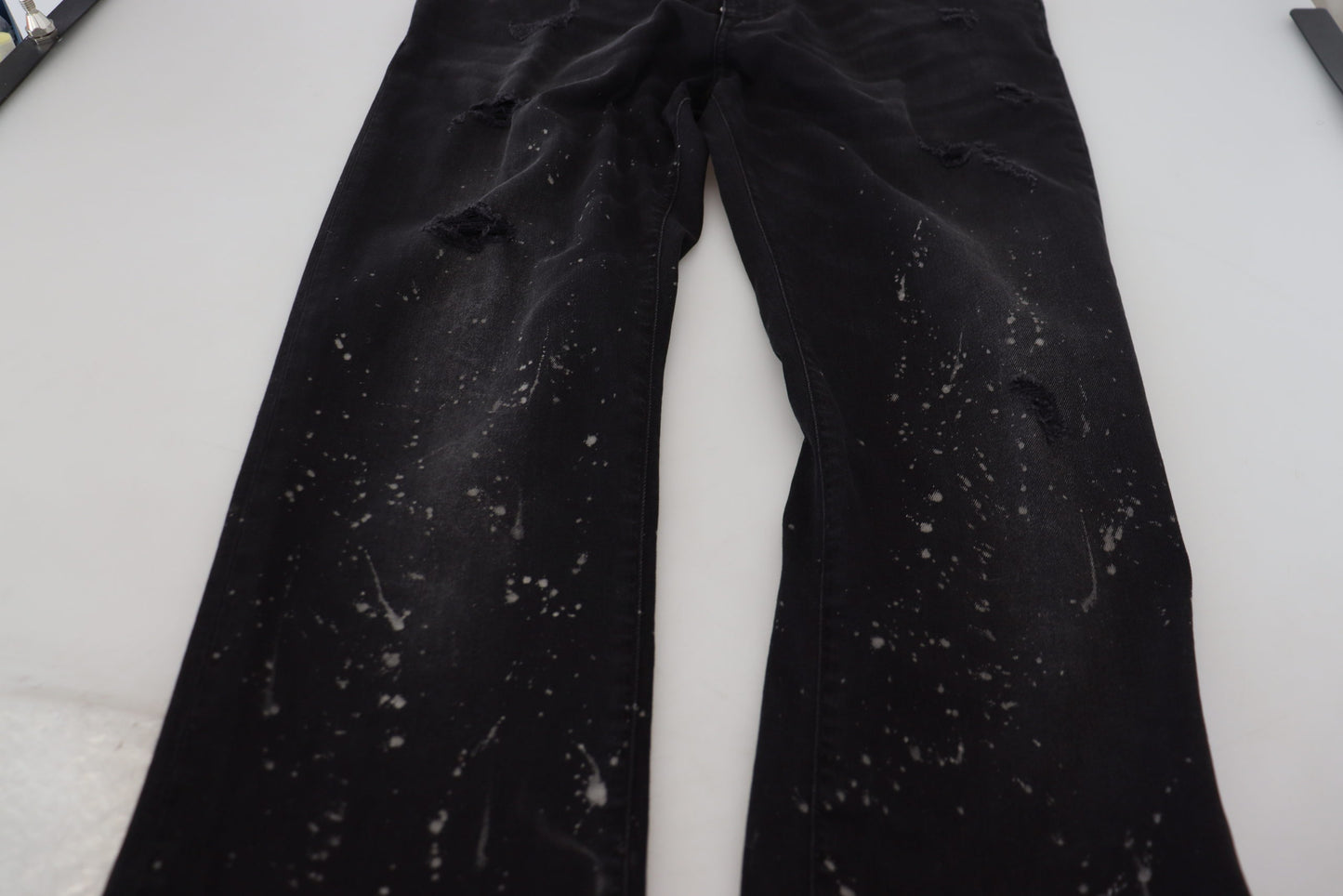 Chic Black Washed Denim Pants