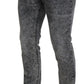 Elegant Gray Washed Denim Pants