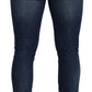 Chic Blue Washed Denim Pants for Men