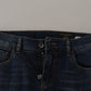 Chic Blue Washed Denim Pants for Men