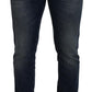 Elegant Slim-Fit Denim Pants in Blue Washed
