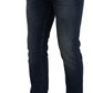 Elegant Slim-Fit Denim Pants in Blue Washed