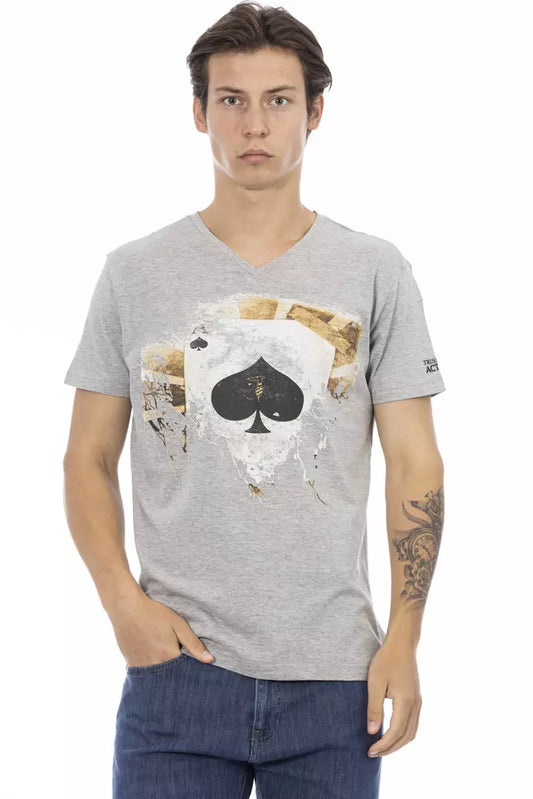 Gray Cotton Men T-Shirt