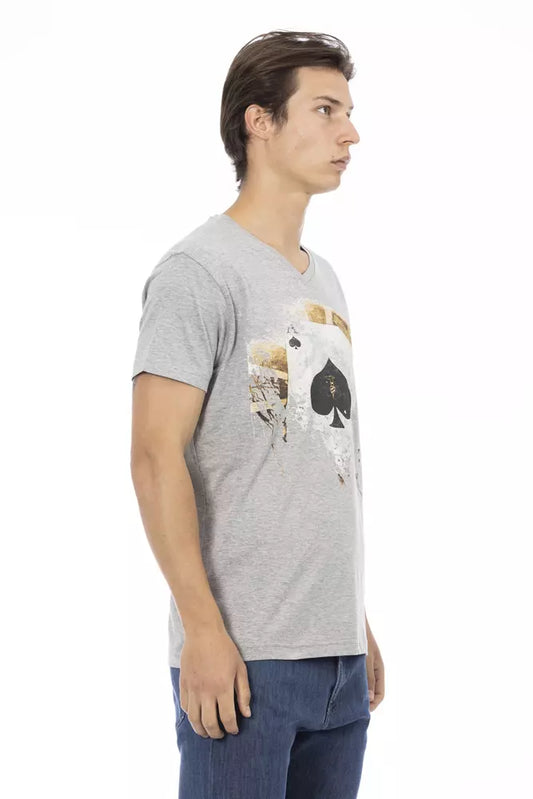 Gray Cotton Men T-Shirt