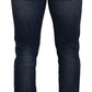 Elegant Slim-Fit Denim Pants in Blue Washed