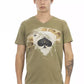 Green Cotton Men T-Shirt