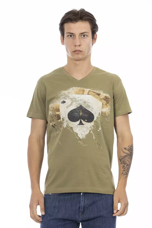 Green Cotton Men T-Shirt