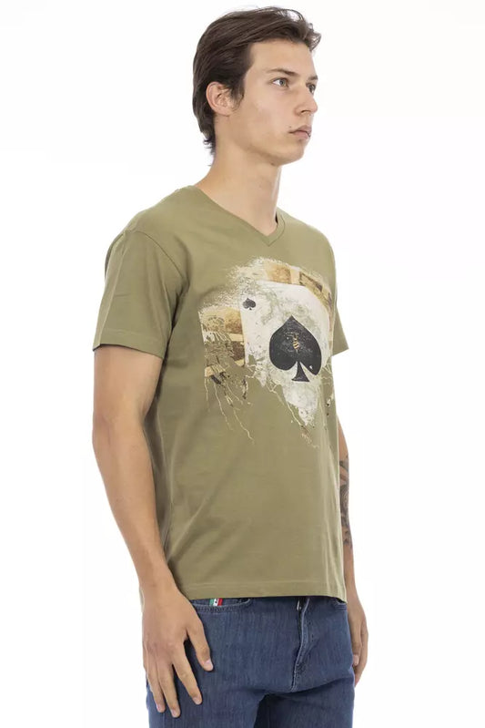 Green Cotton Men T-Shirt
