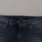 Elegant Slim-Fit Denim Pants in Blue Washed