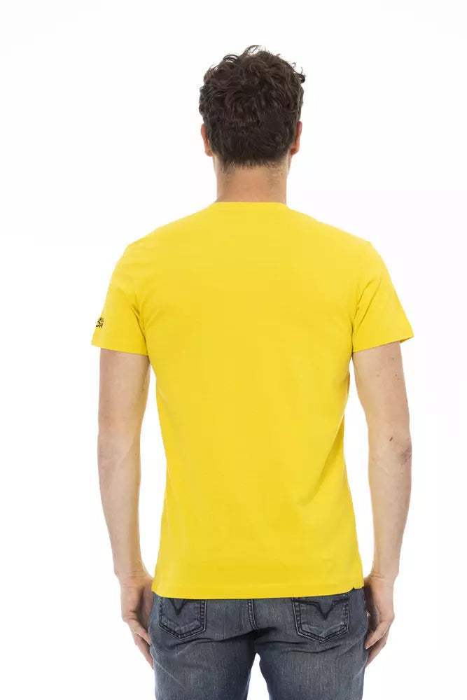Yellow Cotton Men T-Shirt
