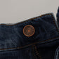 Elegant Slim-Fit Denim Pants in Blue Washed