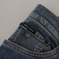 Elegant Slim-Fit Denim Pants in Blue Washed