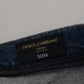 Elegant Slim-Fit Denim Pants in Blue Washed