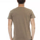Brown Cotton Men's V-Neck T-Shirt