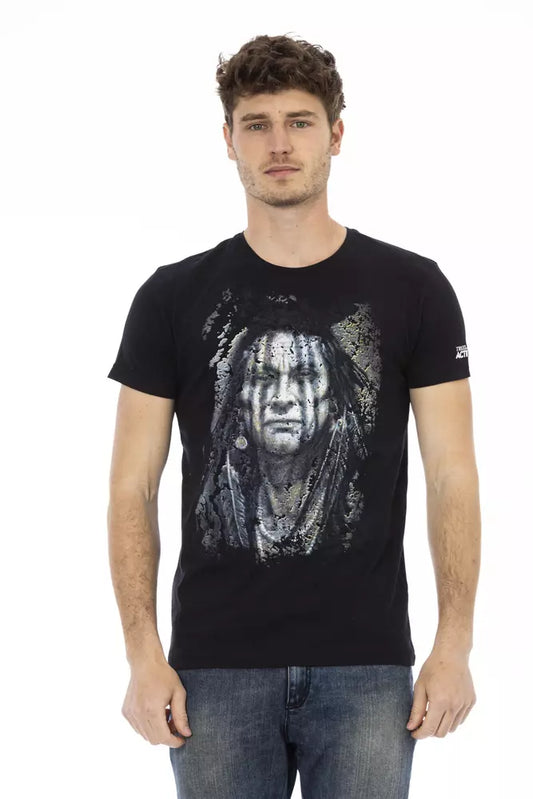 Black Cotton Men T-Shirt