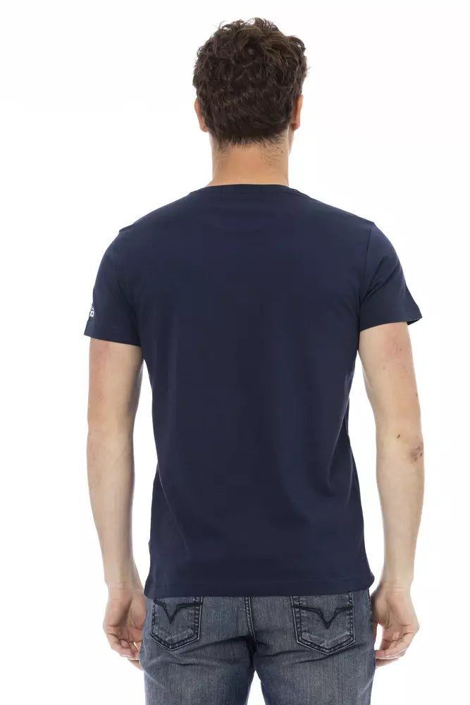 Blue Cotton Men T-Shirt