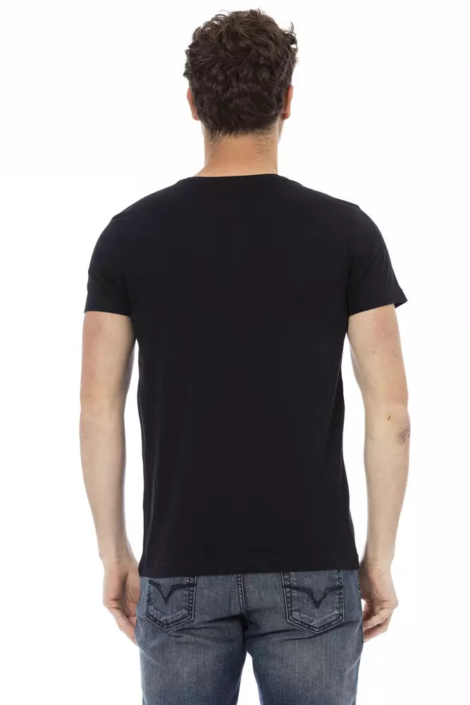 Black Cotton Men T-Shirt