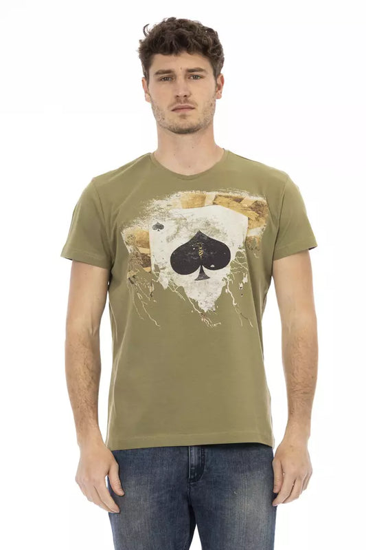 Green Cotton Men T-Shirt