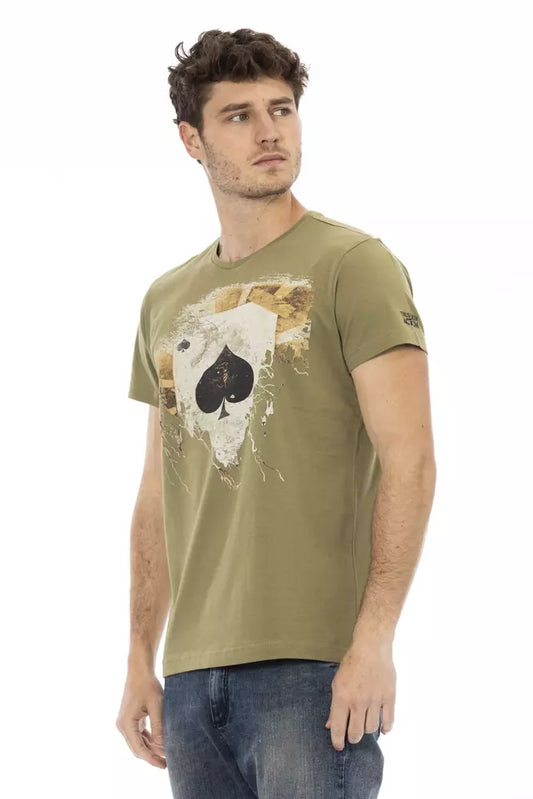 Green Cotton Men T-Shirt