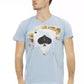 Light Blue Cotton Men T-Shirt