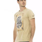 Beige Cotton Men T-Shirt