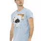 Light Blue Cotton Men T-Shirt