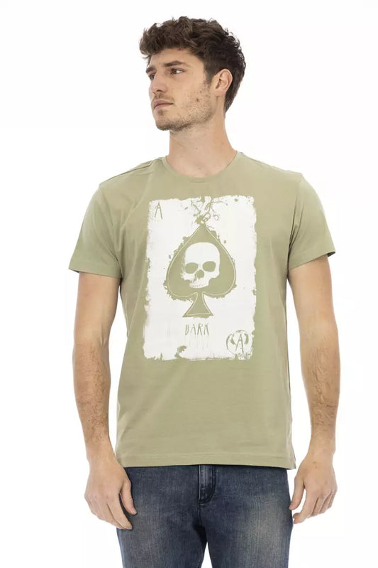 Green Cotton Men T-Shirt