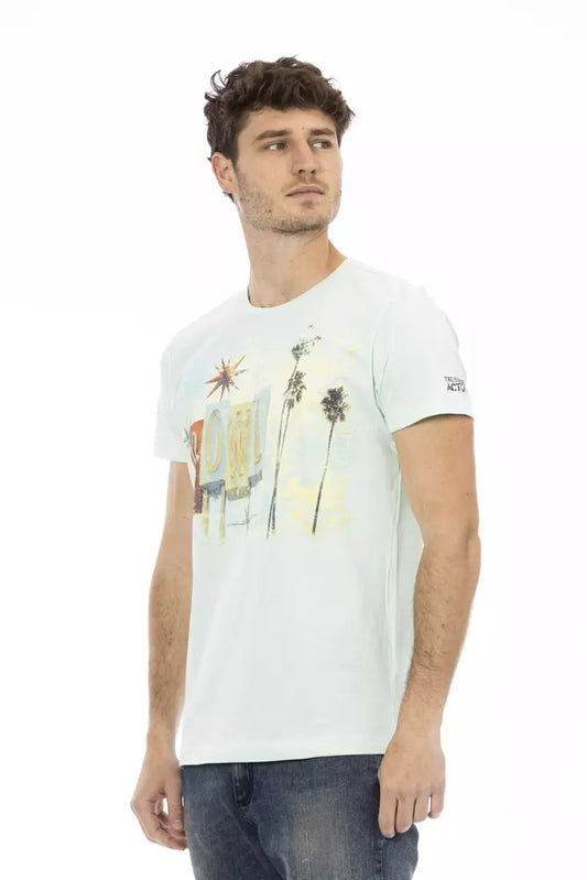 Light Blue Cotton Men's T-Shirt