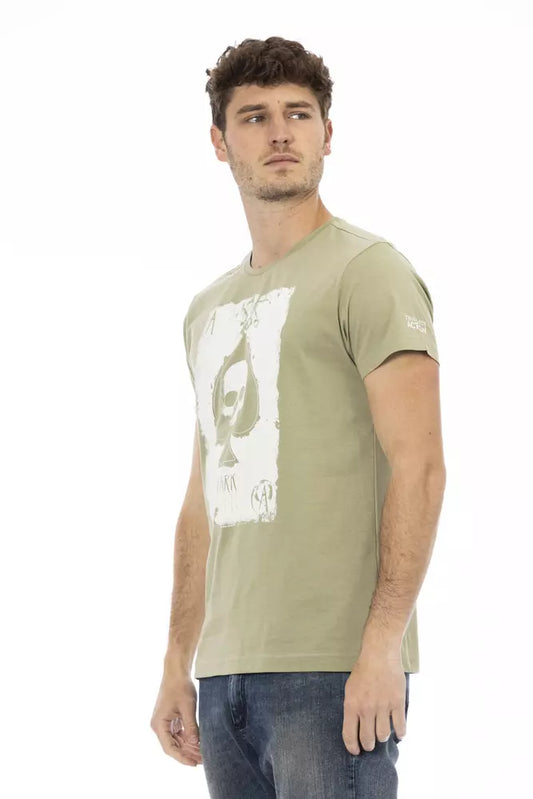 Green Cotton Men T-Shirt