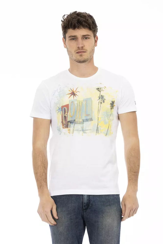 White Cotton Men T-Shirt
