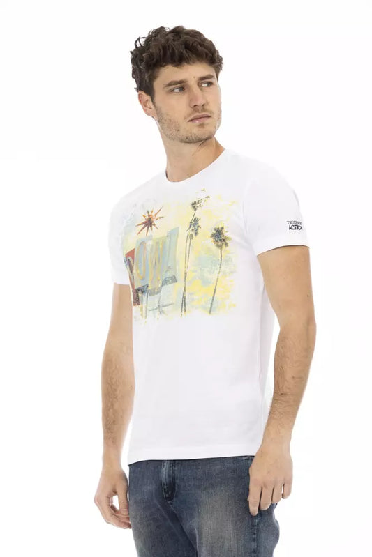 White Cotton Men T-Shirt