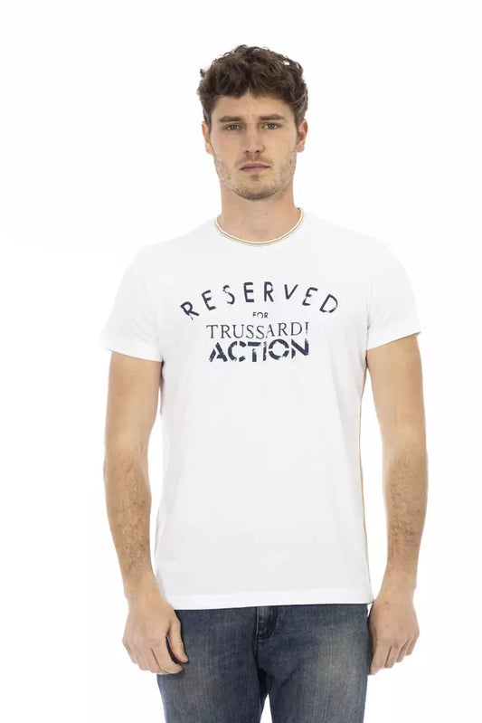 White Cotton Men T-Shirt