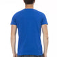 Blue Cotton Men T-Shirt