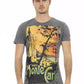 Gray Cotton Men T-Shirt
