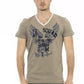 Green Cotton Men T-Shirt