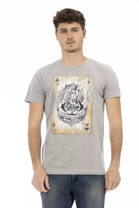 Gray Cotton Men T-Shirt