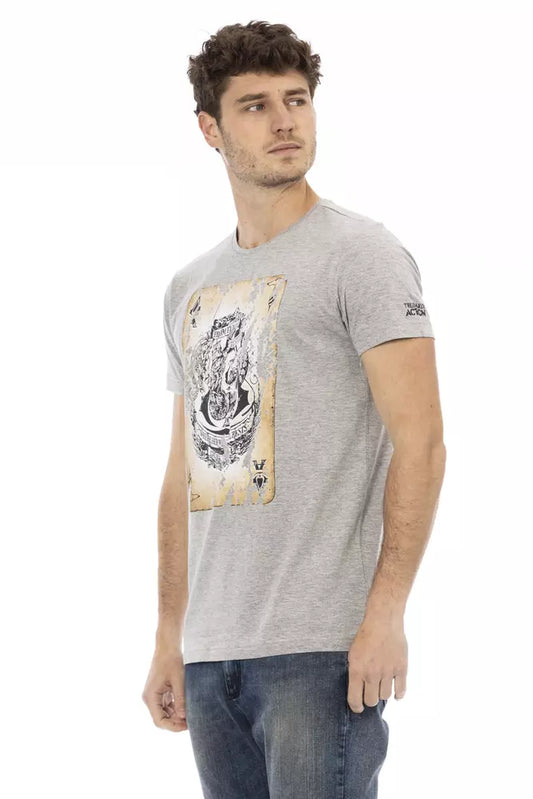 Gray Cotton Men T-Shirt