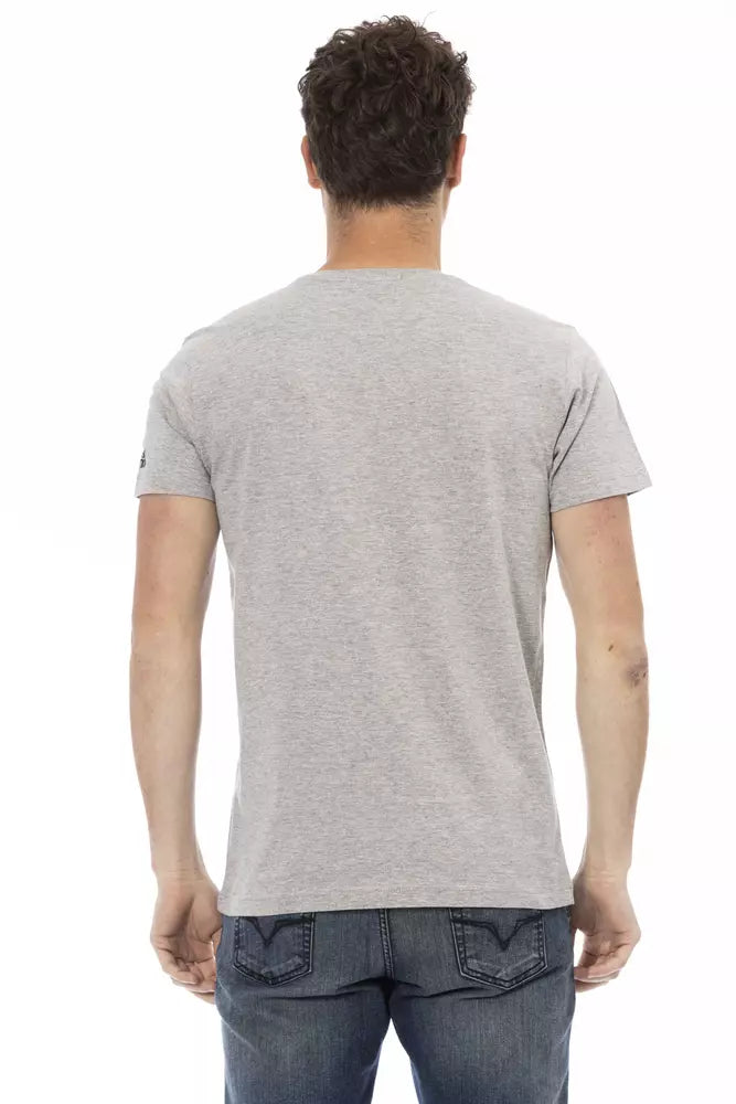 Gray Cotton Men T-Shirt