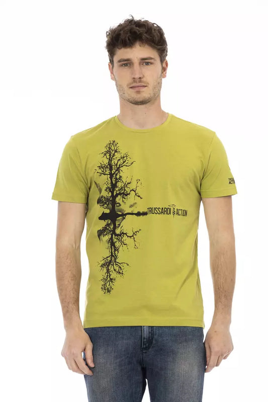 Green Cotton Men T-Shirt